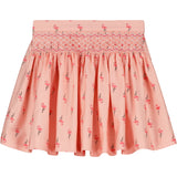 orange flamingo print skirt for girls, front