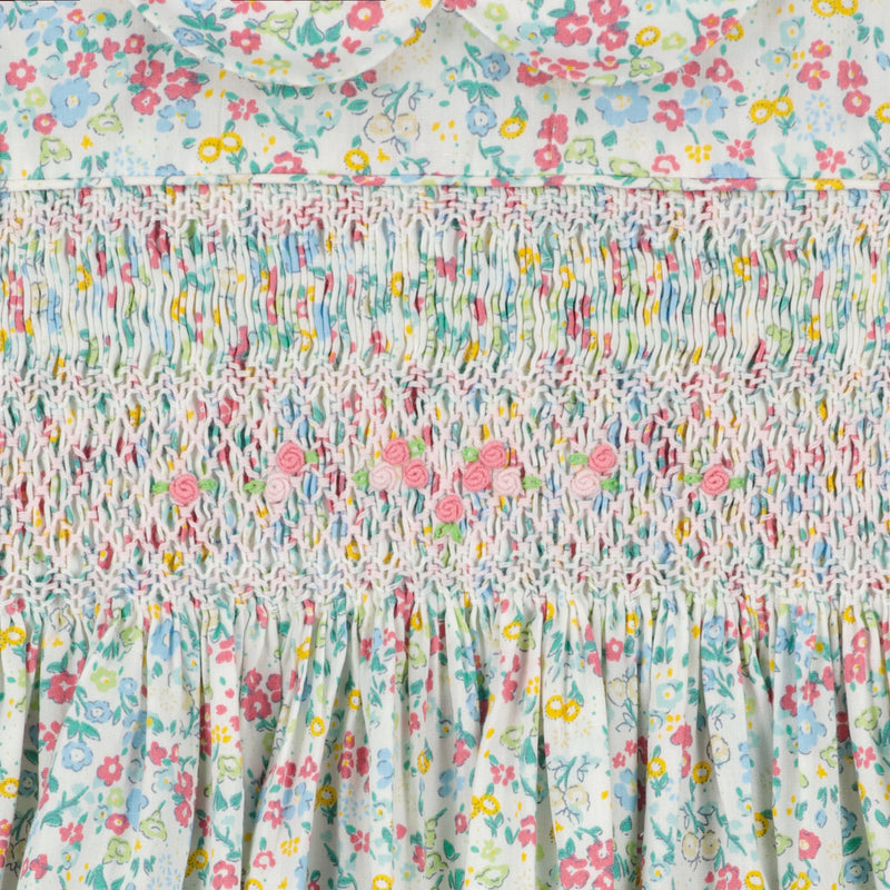 hand-smocked summer dress, detail