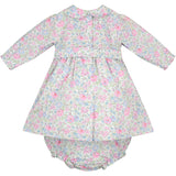 smocked dress made from Liberty fabric, pastel tones