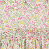 Liberty print girls dress, smocked, limited edition, detail