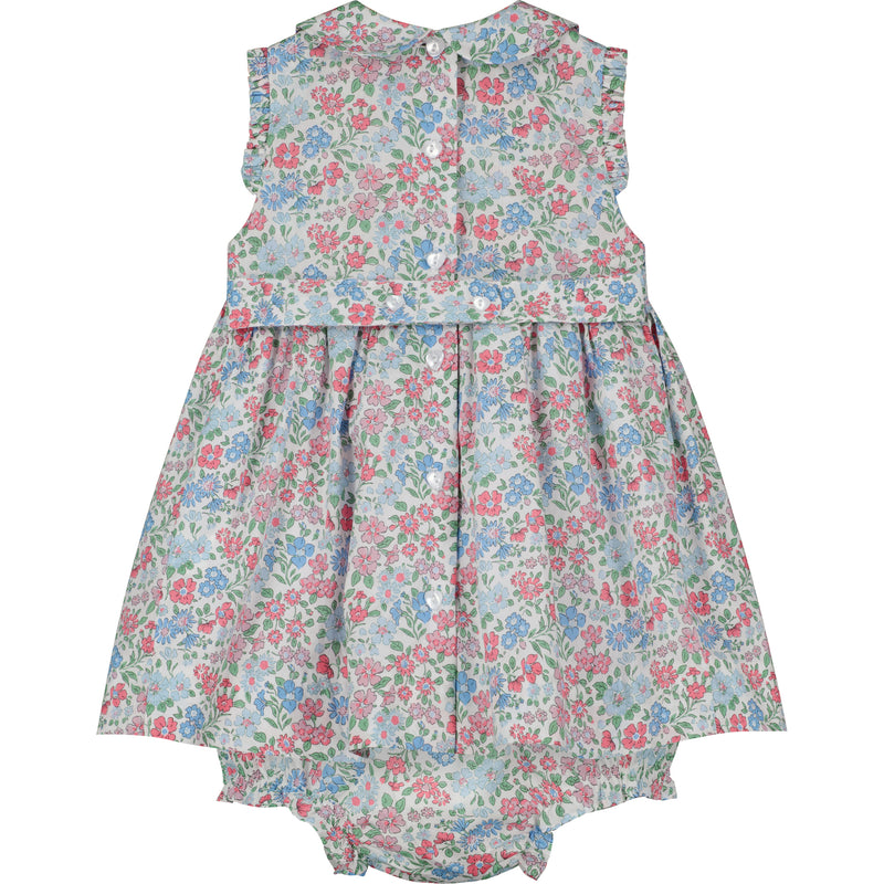 floral smock dress for baby, back