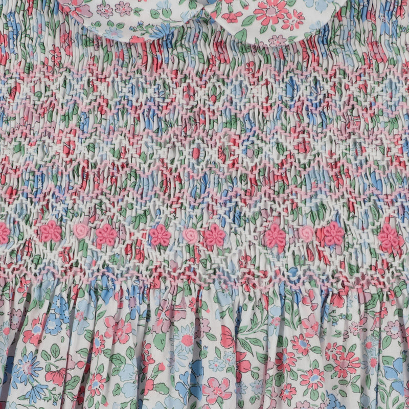 floral smock dress for baby, detail