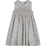 Liberty print dress, floral, smocked, front