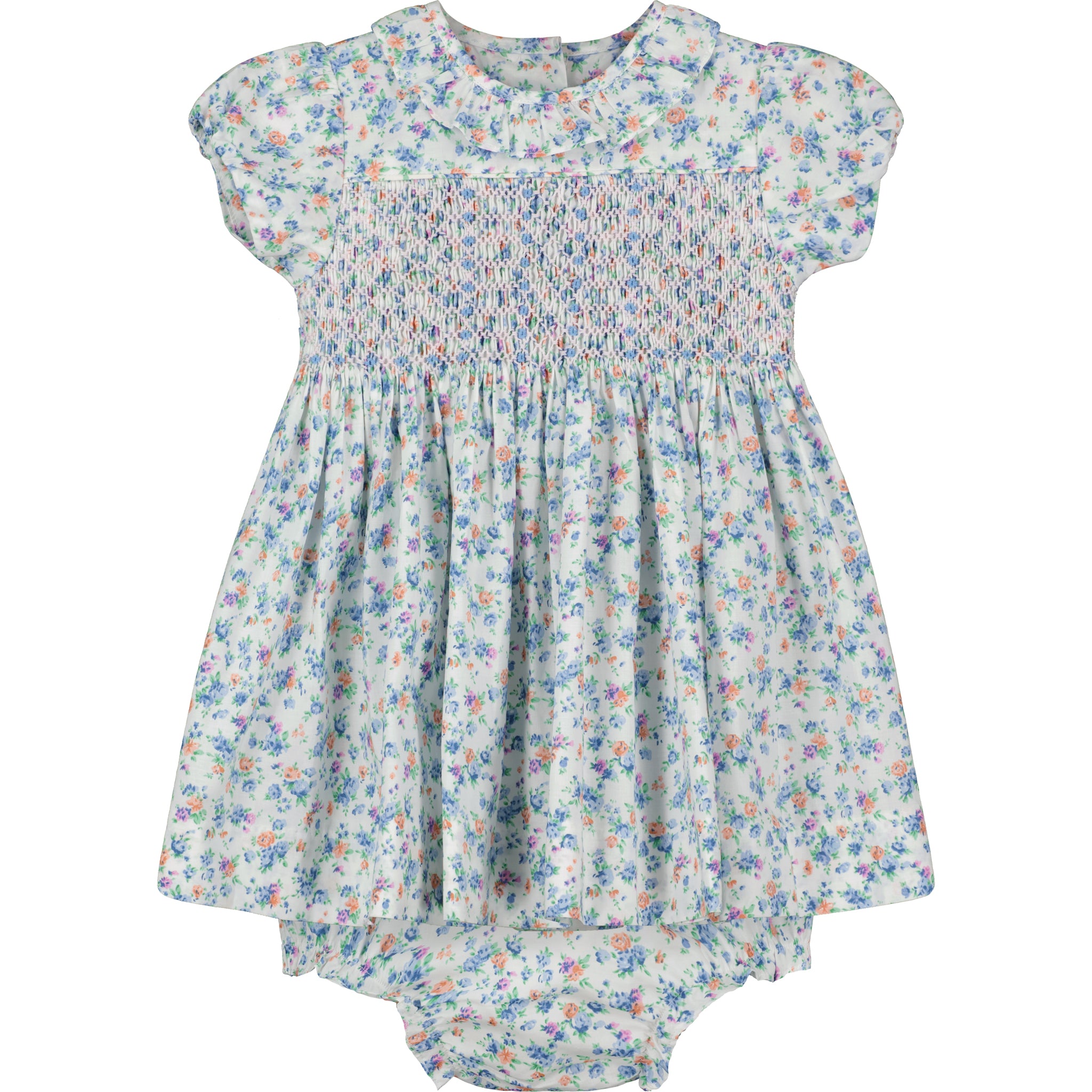 smocked floral summer dress, front