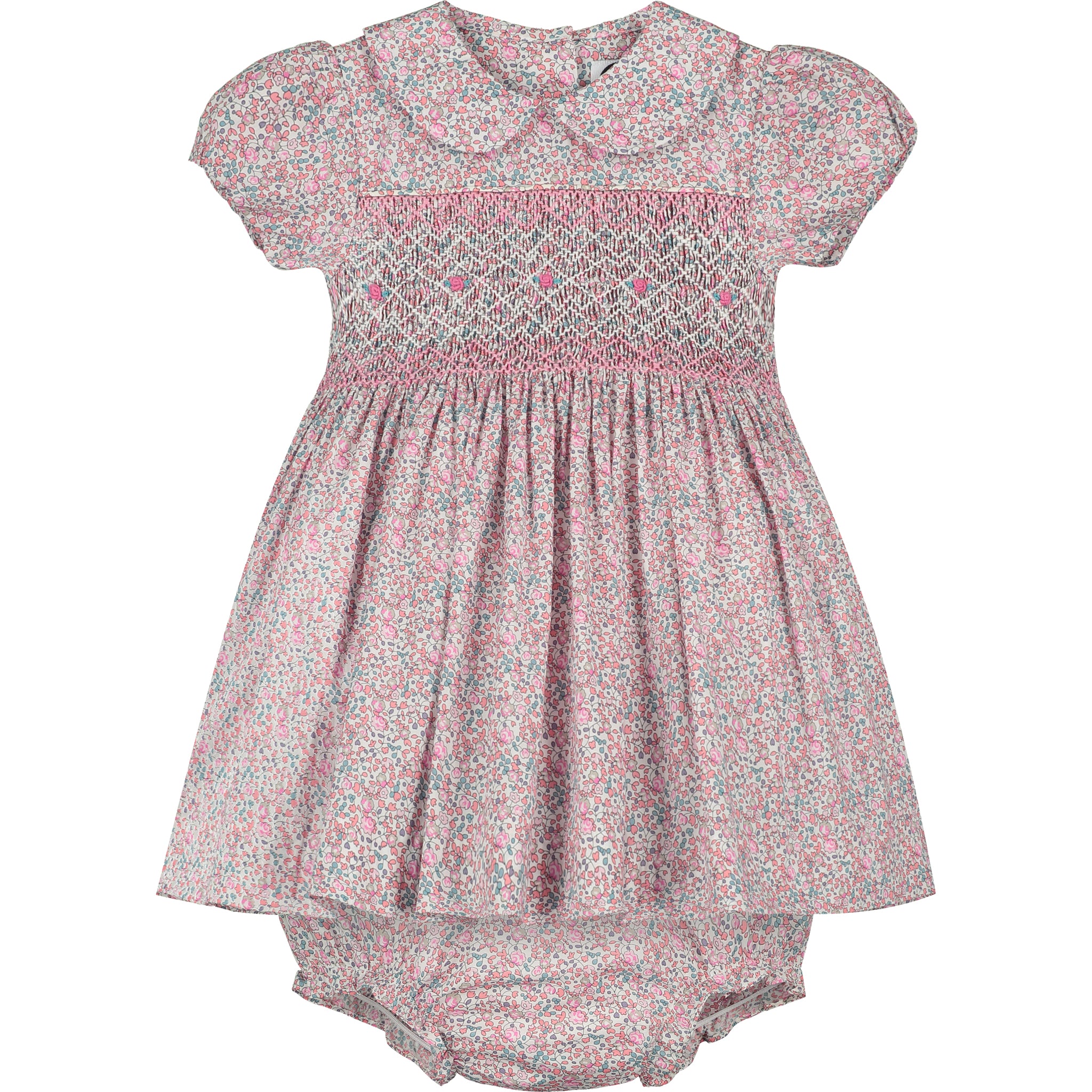 Liberty Print Baby Dress, hand-smocked