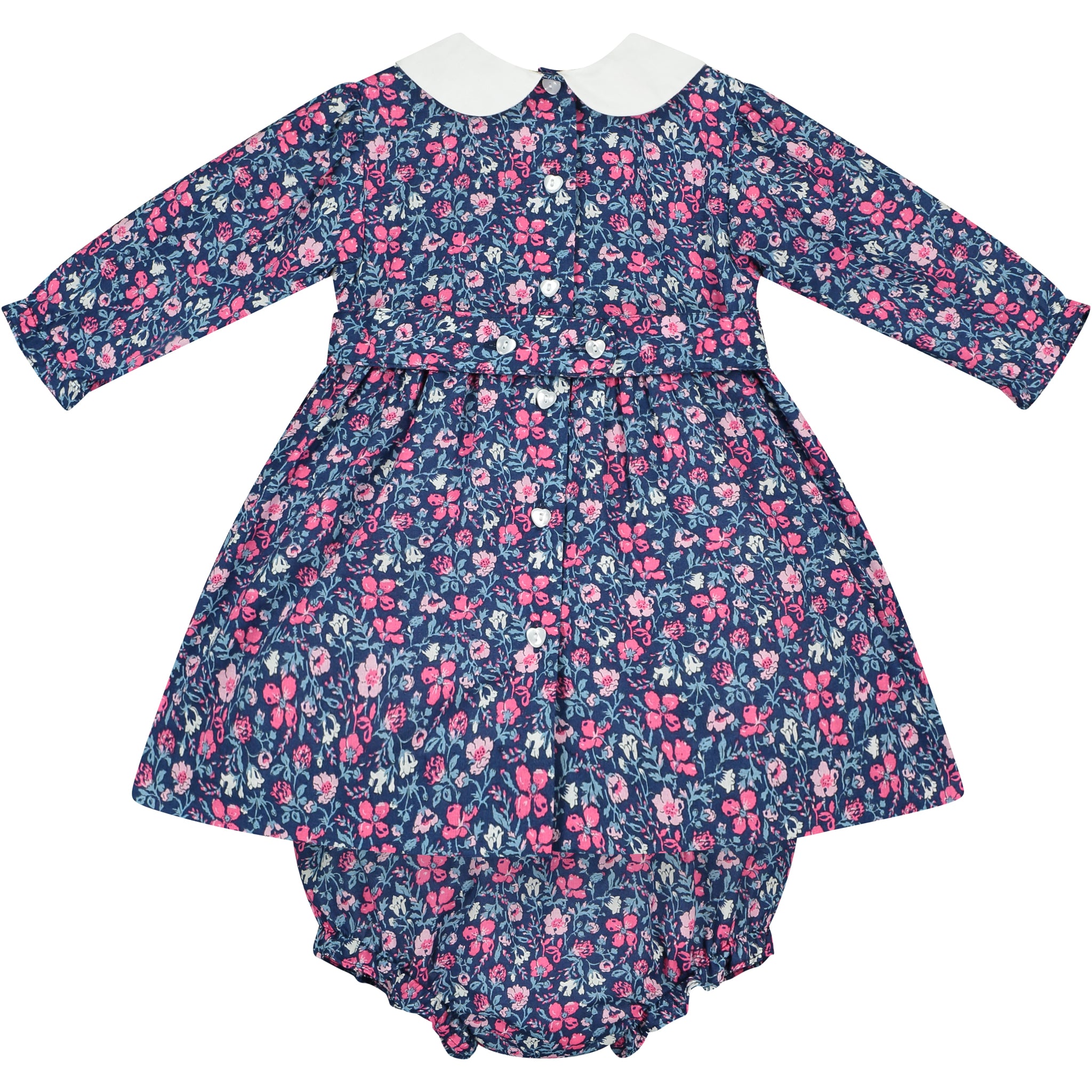 long sleeve baby dress, back