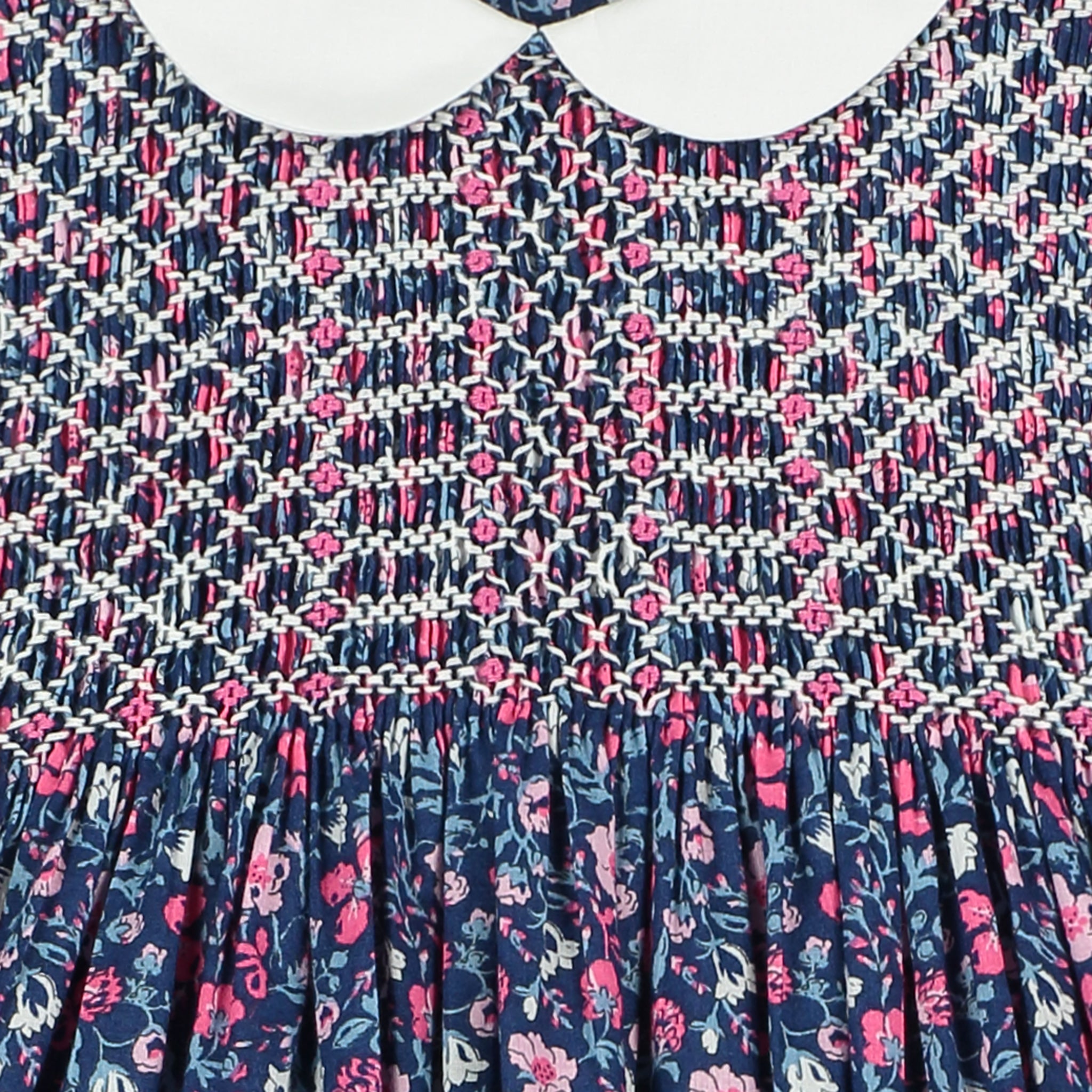 hand-smocked dress, smocking detal