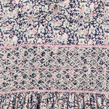 smocking detail, floral fabric