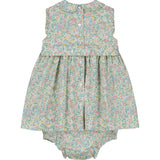 sleeveless smocked dress with matching bloomers, back