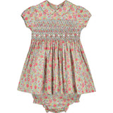floral smock dress made from Liberty fabric, front